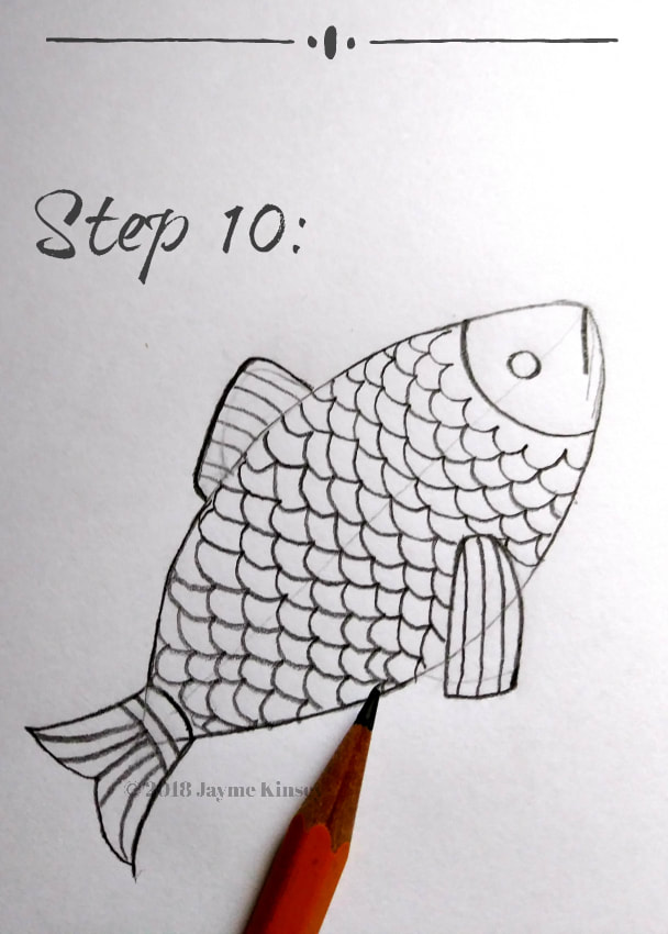 How to draw a fish step 10