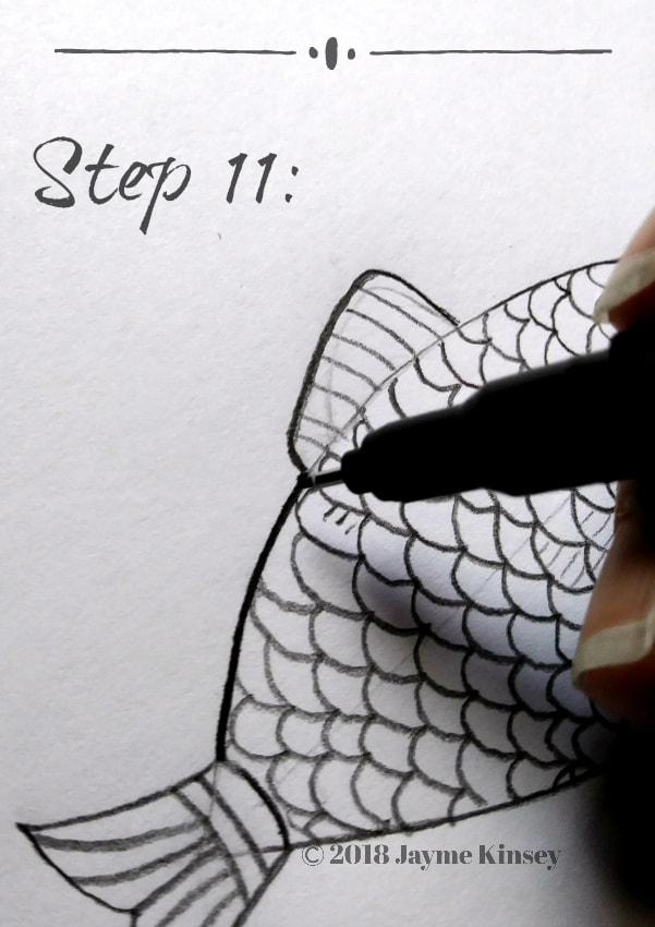 How to draw a fish step 11