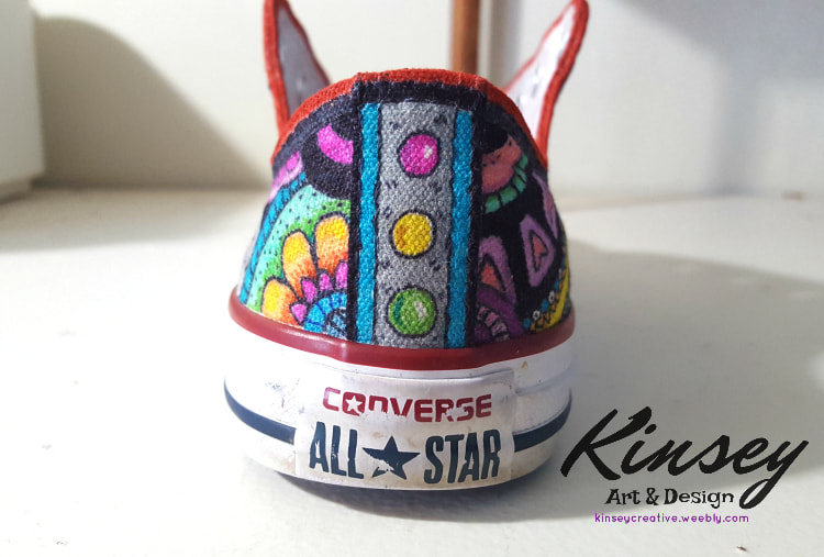 Sharpie Art on Converse Sneaker--Traffic light sharpie doodle by Kinsey Art and Design