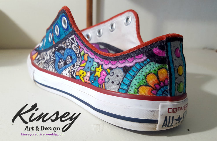 Custom Sharpie Shoes with Emojis--Kinsey Art and Design