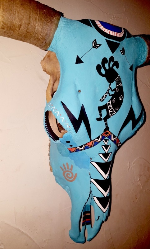 Hand painted cow skull