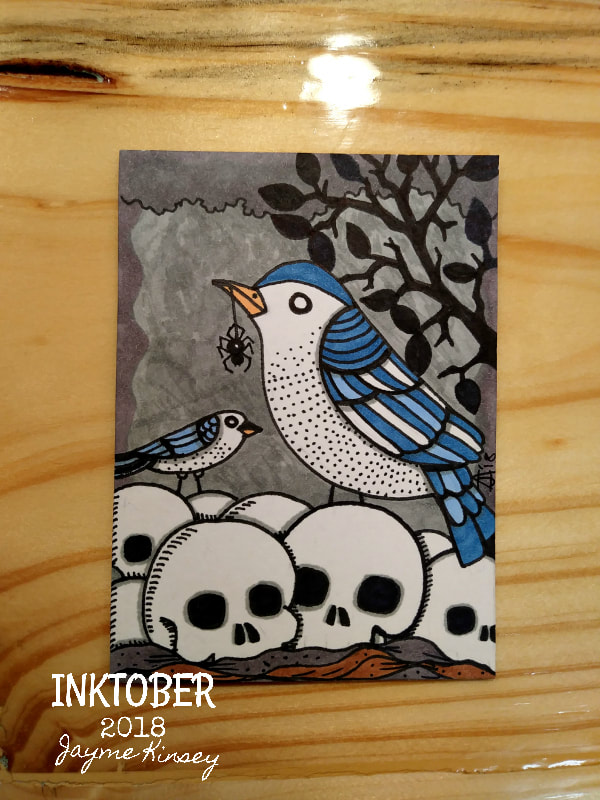 Inktober art. Bird illustration for Inktober 2018, Day 11