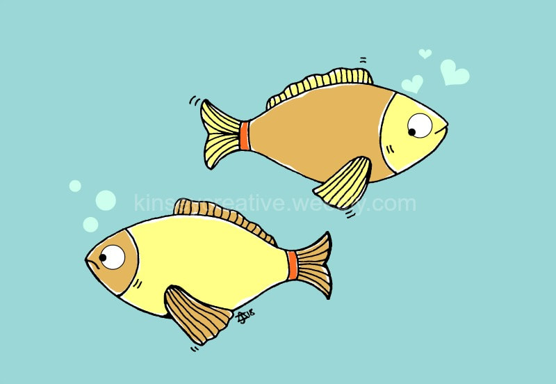 Fish post card design