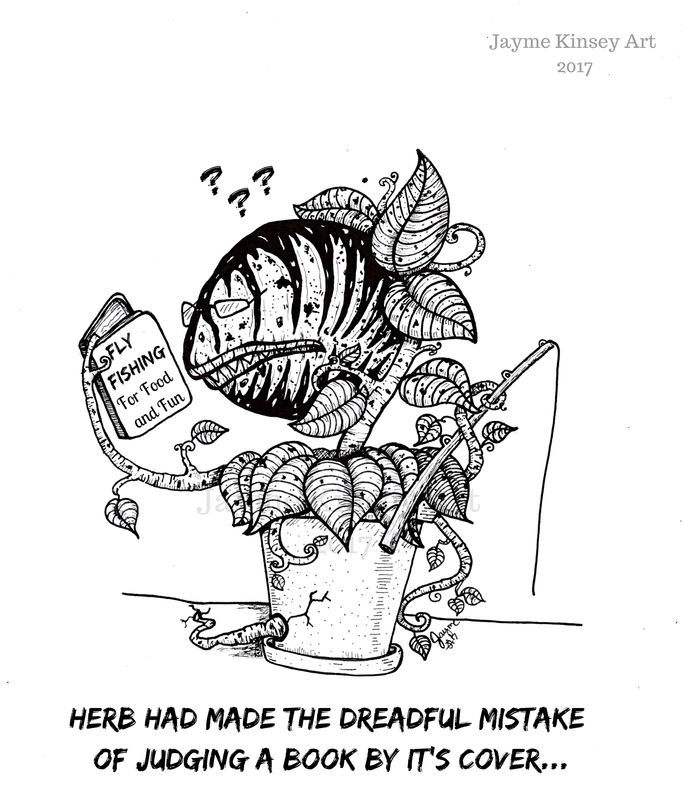 Venus flytrap illustration. Inktober cartoon. 