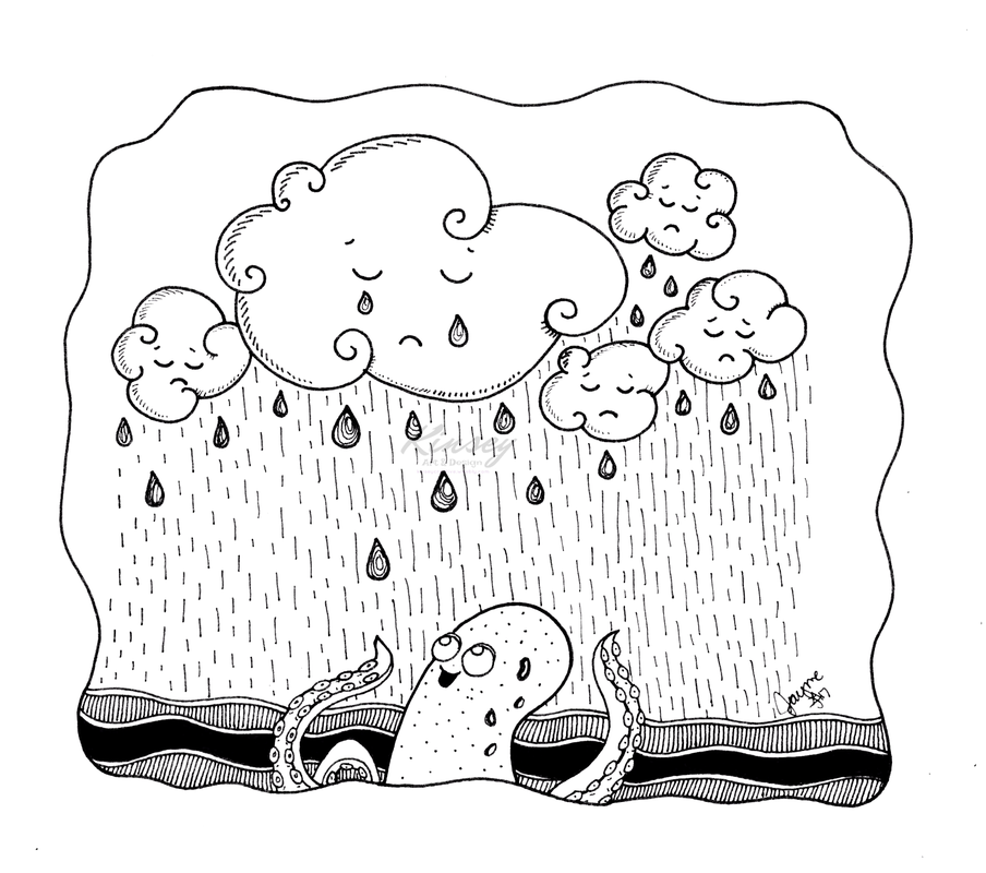 Rain cloud doodle for Inktober 2017