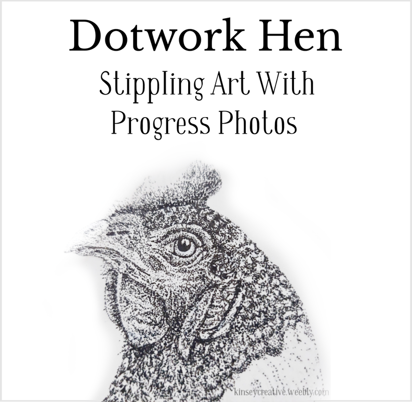 Stippling Art drawing of Barred Rock Hen